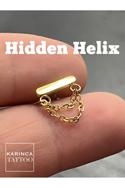 Karınca Piercing Zincir Sallantılı Hidden Helix Piercing Lobe Tragus Kulak Ce...