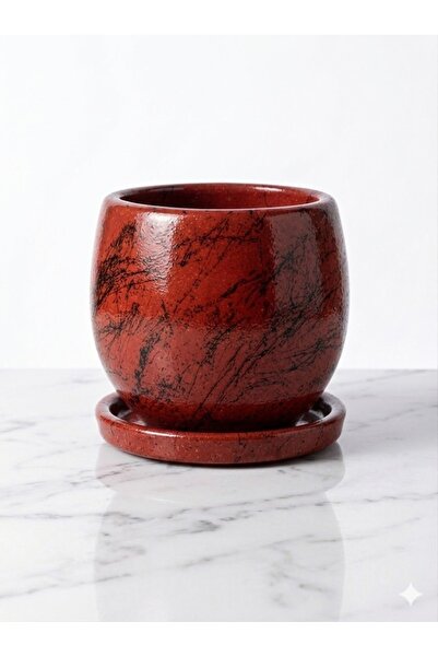 EFFE POT & DECORATİON Hestia Desenli Model Hafif Beton Dekoratif Saksı 20x20cm