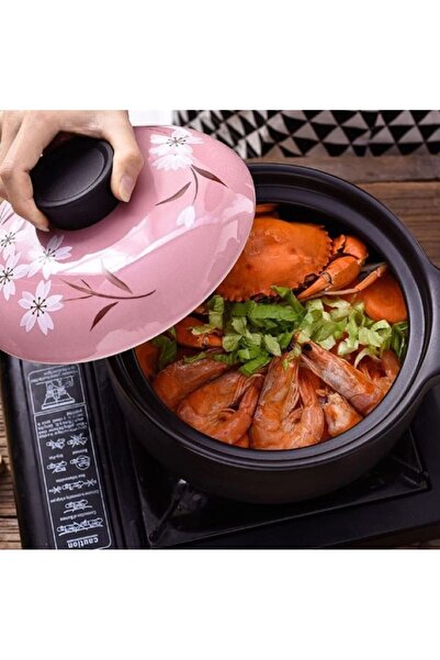 OEM Ceramic pot with lid, non-stick, high temperature resistant 8.5 L, Black/...