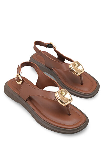 Riccon صندل نسائي صندل 0012285 جلد بني