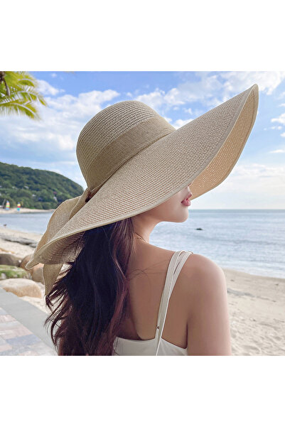 Generic Lanzom Womens Wide Brim Straw Hat Big Floppy Foldable Roll up Cap Bea...