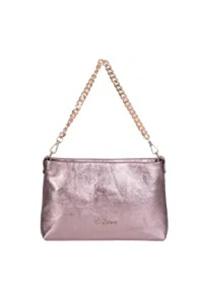 ZEVO WOMEN'S LEATHER GLITTER BRONZE BAG LORETA