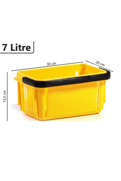 Marketix Plastik Kozmetik Alışveriş El Sepeti 7 Litre Sarı