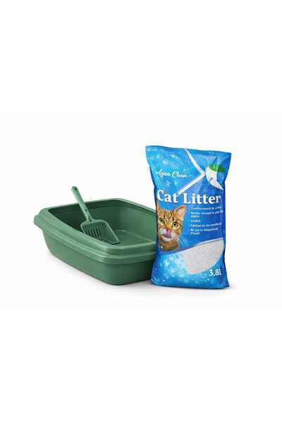 Petfactory Set Litiera + Lopatica + Nisip Silicat Pisici 3.8L – Complet si Pr...