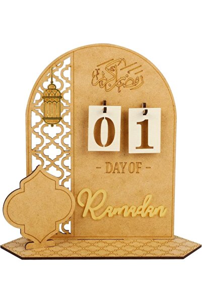 EXCEFORE Wooden Ramadan Advent Calendar 30 Days Til Eid Countdown Decor