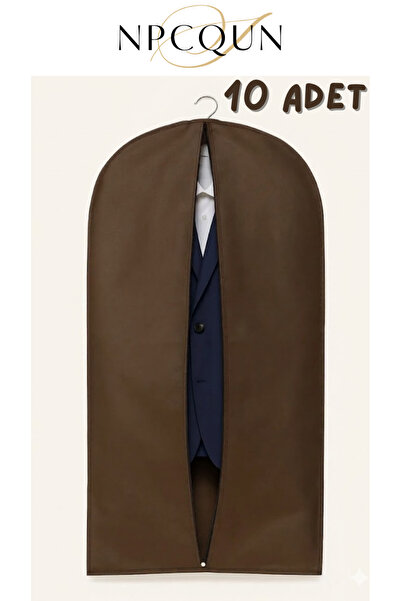 NPCQUN 10 Adet Kahverengi Takım Elbise Kılıfı, Kıyafet, Elbise Koruma Taşıma ...