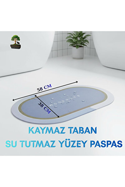 CNNFARMA WELLNESS & BEAUTY Banyo Paspası Mutfak Paspası Kaymaz Tabanlı Su Emi...