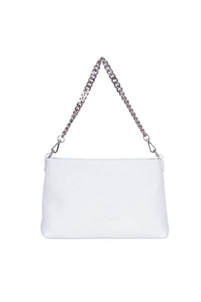 ZEVO WOMEN'S LEATHER WHITE BAG LORETA