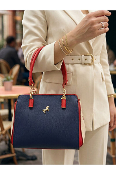 Çanta Trend Miami Polo Club Dark Blue Red White Chain Detail Women's Handbag