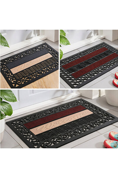 Issa Covoraș de intrare 45x75cm cu ramă de cauciuc și inserție textilă antide...