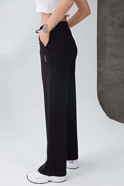 zenne Relaxed Fit Wide-Leg Tracksuit 1726 - Black