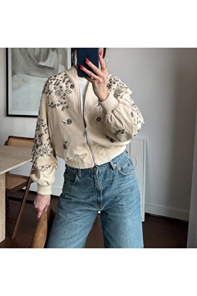 Lavanta Tekstil Stone Embroidered Tasaım Jacket