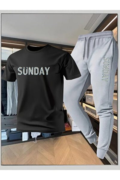 Flow touch Sunday Printed Oversized top bottom tracksuit set