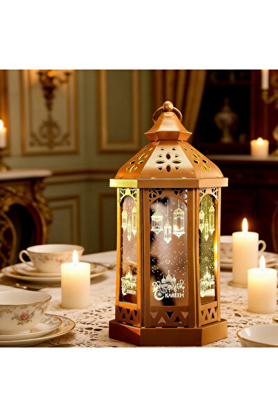 AUTOYSUR Eid Mubarak Flameless Candle Lantern Ramadan Hanging Lamp