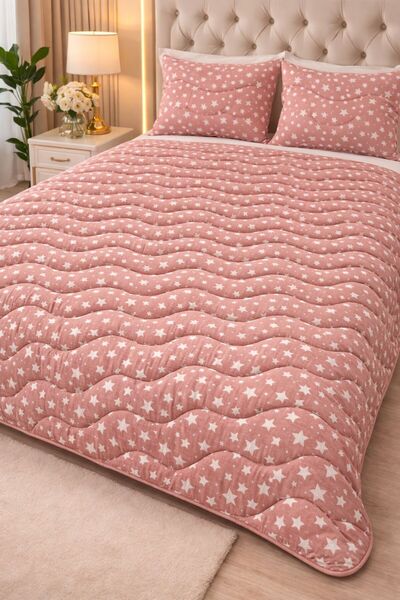 VALİOSA VALİDEZ Love Patterned Quilted Multi-Purpose Bedspread Double Modern ...