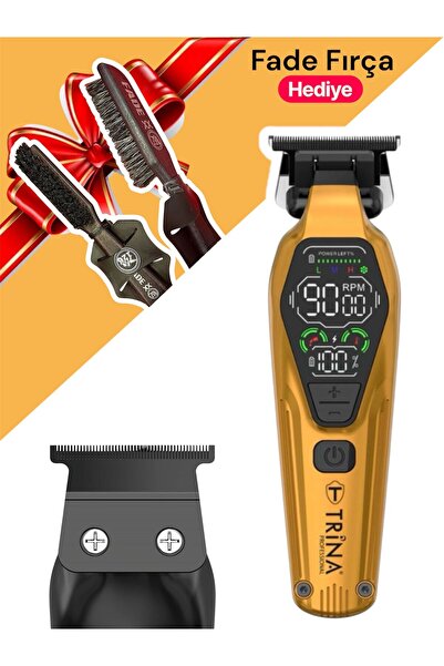 Trina 0013 Sarı Profesyonel Saç Sakal Ense Sıfırlama Tıraş Makinası / 126 Fad...