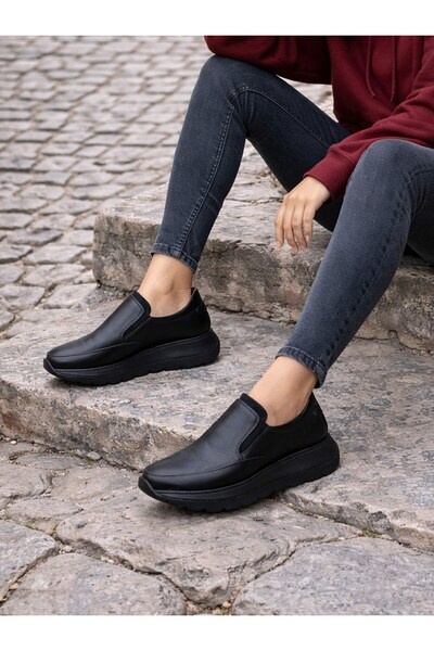 TwoEgoist Women's Genuine Leather Thick Sole Lightweight Anatomical Casual Co...