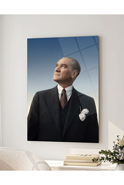 Atatürk Portre Cam Tablo – Şık Duvar Dekoru