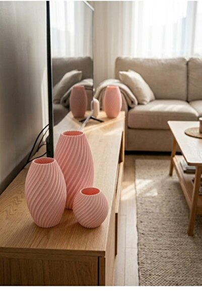 Leerybee 3-dijelni set ukrasnih vaza za unutrašnju upotrebu, 3D štampa, 8-13-...