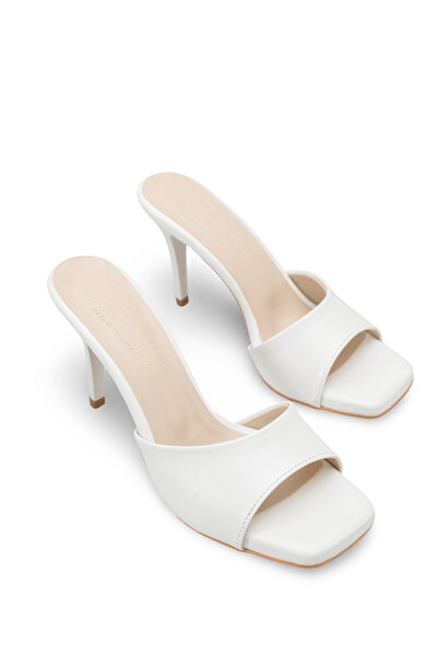 Riccon Women's Stiletto Heel U t Slipper 0012712 White Rustic