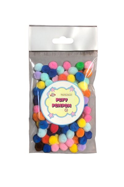 Pufypompom 1 cm Peluş Ponpon 100 Adet (Paket) – El Sanatları, Okul ve Hobi Ça...