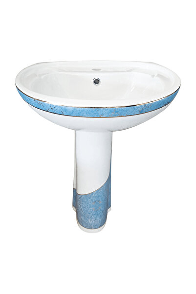 regata Set lavoar și piedestal Carmina Decor Derya, alb, lavoar montat pe per...