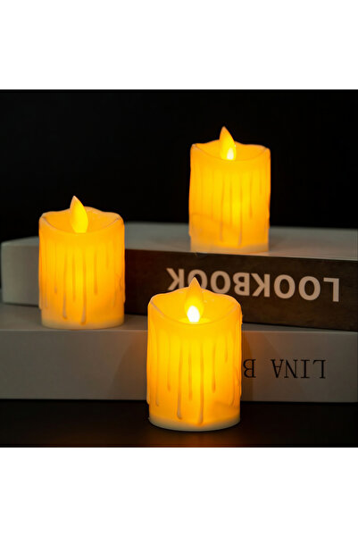 Issa Lumânări decorative LED, set de 12, decorative 6,5x5cm, plastic cu efect...