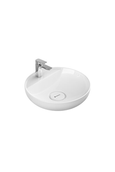 CELESTA Lavoar de blat Lara 42x42x13 cm, gaură pentru baterie, ceramică, alb