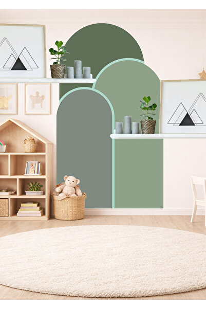 Sim Tasarım Set de autocolante de perete Boho Oval curea cu dungi cu <ne3> piese