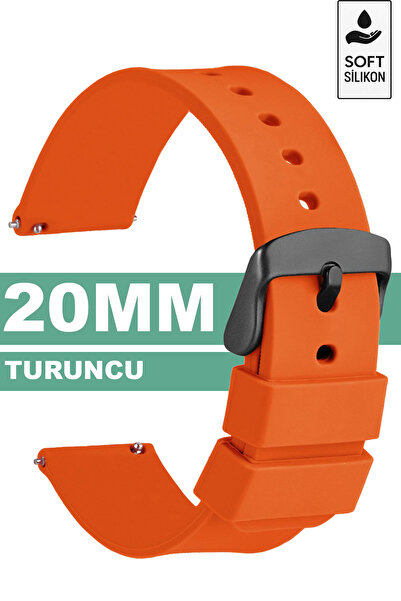 Trendburada 20mm Saatlerle Uyumlu Soft Silikon Saat Kordonu Kayışı