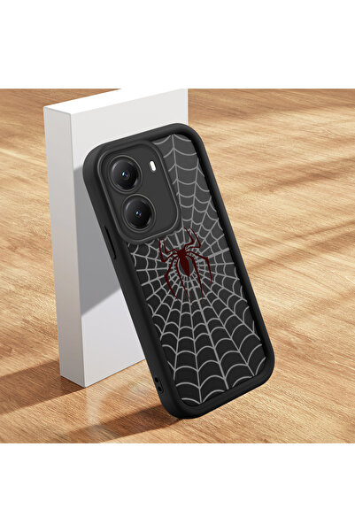 Hontinga Poco X7 Pro Uyumlu Kılıfı İnce Yumuşak Silikon Telefon Kılıfı Spider...