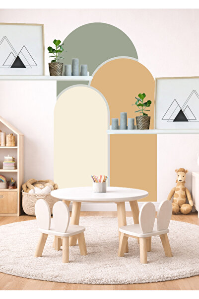 Sim Tasarım Set de autocolante de perete Boho Oval curea cu dungi cu <ne3> piese