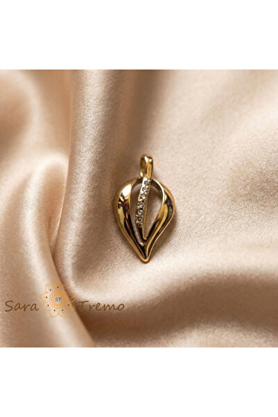 SaraTremo Pandantiv Inimă de Eleganță – Pandantiv placat cu aur de 14K și zir...