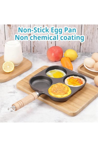Generic 4 hole egg pan，cast iron egg pan，egg poacher pan nonstick 4 eggs，omelette pan Suitable for making