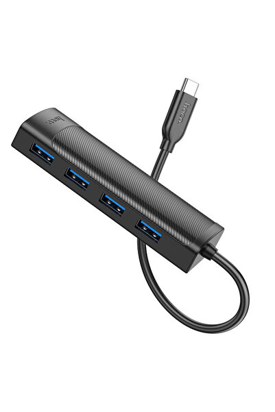 Hoco HB41 USB Hub, Multiport, USB-C to 4 x USB-A 2.0, 4 in 1, 20cm, Black