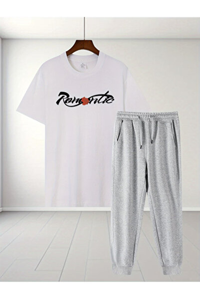 Flow touch White Printed Oversized Top and Bottom Tracksuit Set