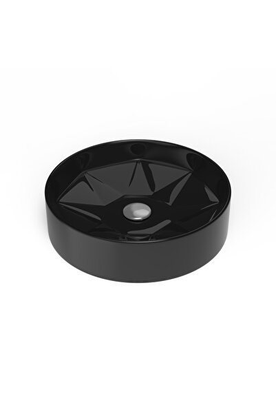 CELESTA Chiuvetă de baie de blat Emerald 42x42x11 cm Ceramică Negru Lucios