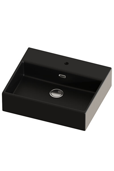 CELESTA Lavoar de blat Urban 50 50x42x14 cm Ceramic Negru Mat, Orificiu pentr...