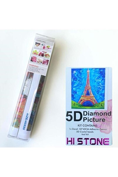 NT Boncuklu Taşlı Pano Mozaik Elmas Goblen Diamond Tablo 50 X 40 Cm Paris