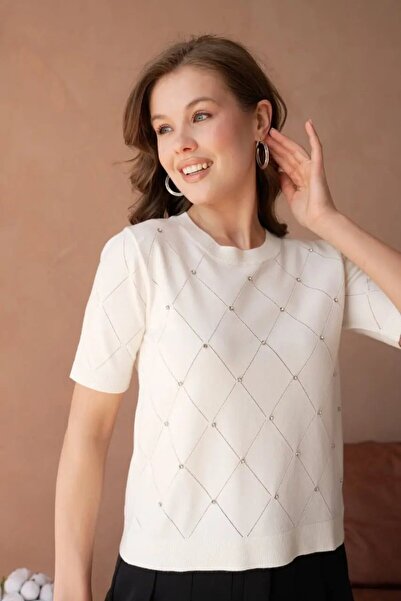 Park Karon Women's Cycling Yak Knit Detail Stone Embroidered Premium Yarn Kni...