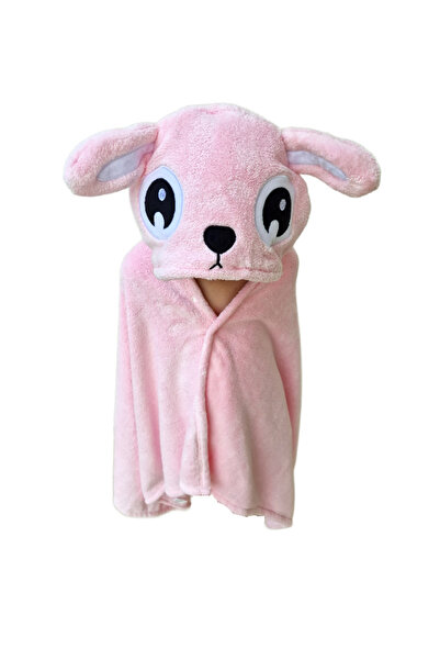 Leechy Halat de baie cu gluga pentru copii, Super Pufos, Dim:70x140 cm, Roz U...