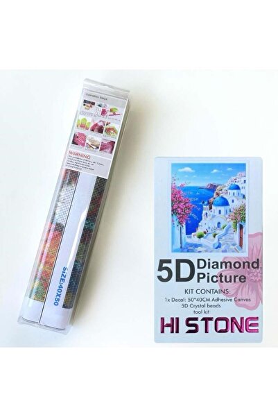 NT Boncuklu Taşlı Pano Mozaik Elmas Goblen Diamond Tablo 50 X 40 Cm Renkli Sa...