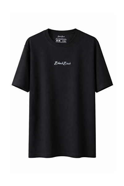BlackBörk Embroidered Oversized Black B-Shirt