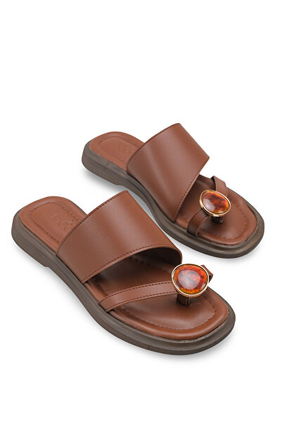 Riccon Women's Flip Flops Slipper 0012287 Brown Skin