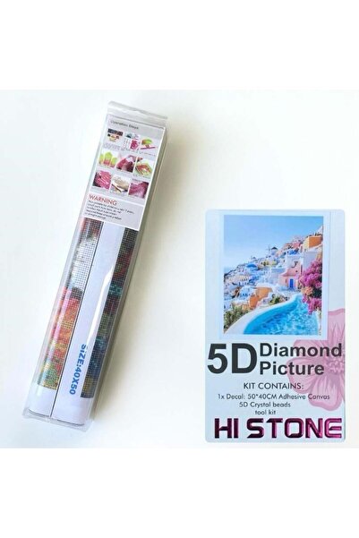 NT Boncuklu Taşlı Pano Mozaik Elmas Goblen Diamond Tablo 50 X 40 Cm Ege Adası