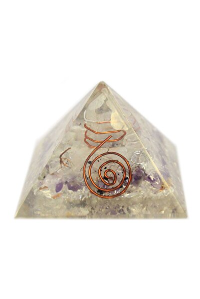 AW Gifts Orgonite pyramid 55mm, with gemstone chips and copper