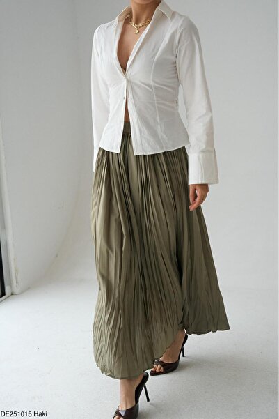 CADDELAMODA Women's Side Zipper Skirt