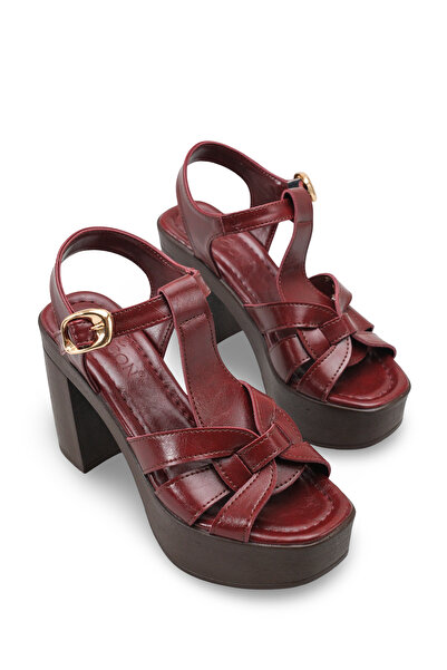 Riccon Women's Heels Sandals 0012780 Cherry Rustic