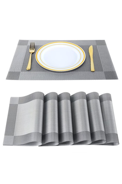Generic Set of 6 heat-resistant dining tablecloths, non-paper vinyl and PVC b...