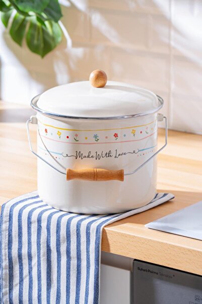 moontime alaçatı Şık Emaye Bakraç 20 cm, doğal ve dayanıklı mutfak aksesuarı